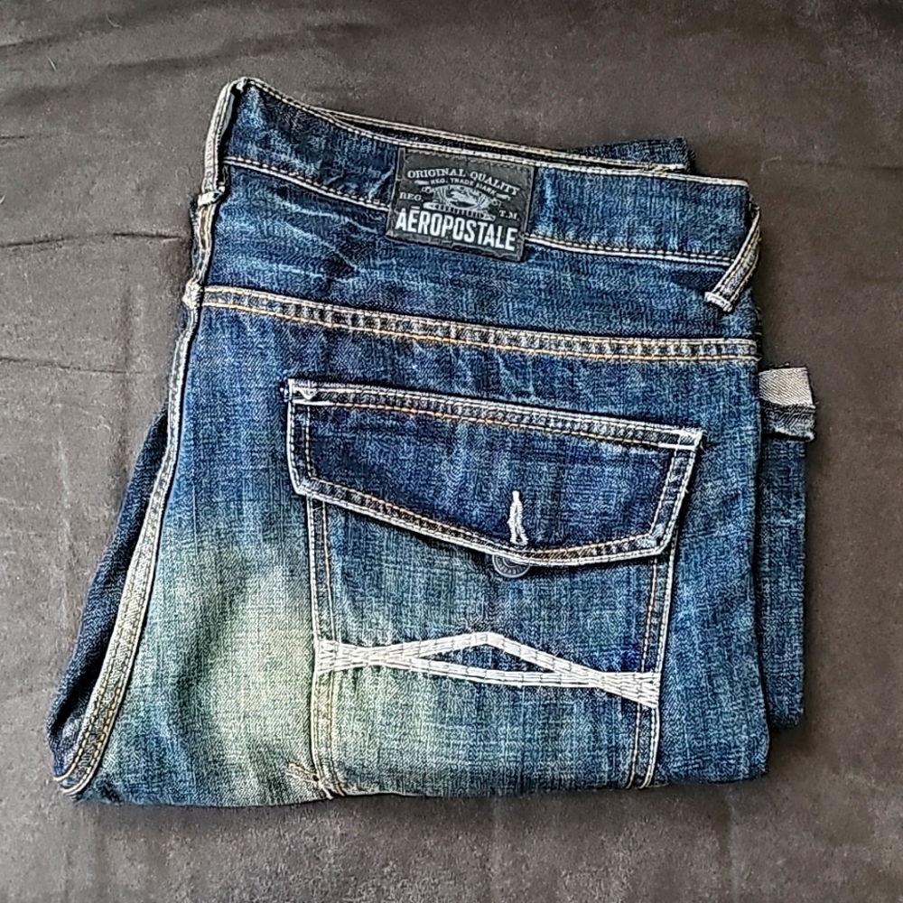 Men's Aeropostale jeans 👖 blue boot cut  sz W36 L32